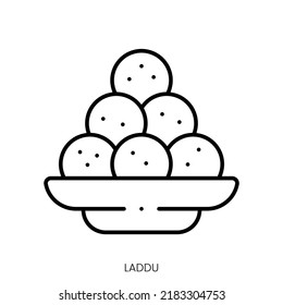 laddu icon. Linear style sign isolated on white background. Vector illustration