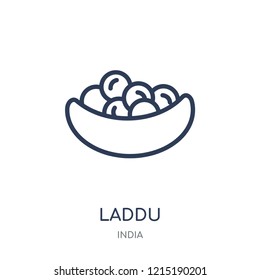 Laddu icon. Laddu linear symbol design from India collection. Simple outline element vector illustration on white background.