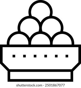 laddu icon. Thin linear style design isolated on white background
