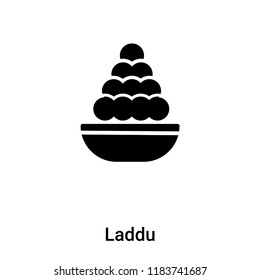 Laddu icon vector isolated on white background, logo concept of Laddu sign on transparent background, filled black symbol