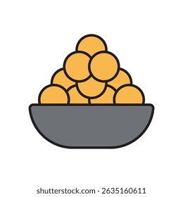 laddu icon with white background vector stock illustration