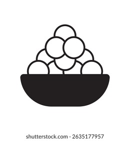 Icono de laddu con Vector de fondo blanco