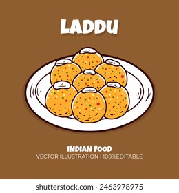 Laddu Indian food vector illustration