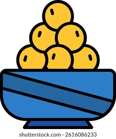 Laddu Line Vector Icon Design
