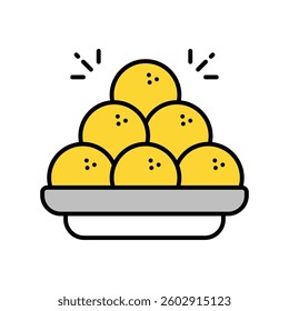 Laddu  vector filled outline icon. EPS 10 file