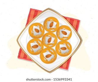 Laddu vector illustration from top angle