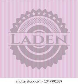 Laden badge with pink background