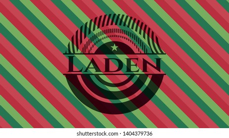 Laden christmas colors style emblem. Vector Illustration. Detailed.