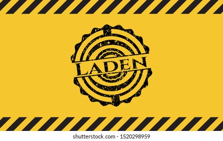 Laden grunge warning sign emblem. Vector Illustration. Detailed.