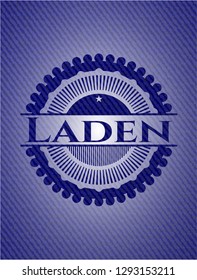 Laden jean or denim emblem or badge background