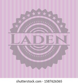 Laden pink emblem. Retro. Vector Illustration. Detailed.