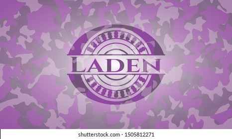 Laden pink on camouflaged pattern. Vector Illustration. Detailed.