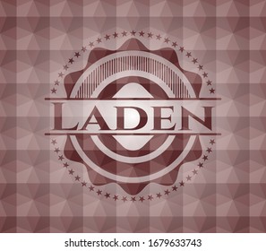 Laden red seamless geometric pattern emblem. Seamless.