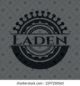 Laden retro style black emblem. Vector Illustration. Detailed.