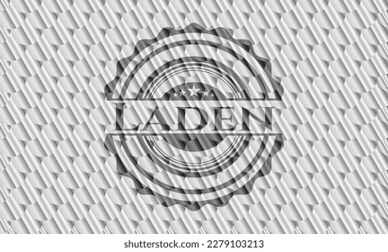 Laden silver shiny emblem. Scales pattern. Vector Illustration. Detailed. 