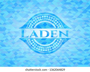 Laden sky blue mosaic emblem