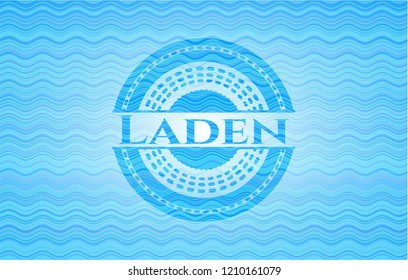 Laden sky blue water wave badge.