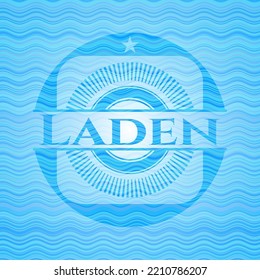 Laden water wave badge. Vector Illustration. Detailed. 