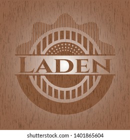 Laden wooden emblem. Vector Illustration.