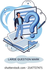 Ladge question mark metaphor. Problem and solution concept, question mark. Ask questions and receive answers. Online support center. Solving complex issues, why sign forum. FAQ frequently asked help