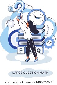 Ladge question mark metaphor. Problem and solution concept, question mark. Ask questions and receive answers. Online support center. Solving complex issues, why sign forum. FAQ frequently asked help