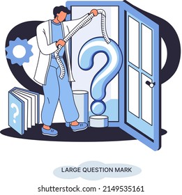 Ladge question mark metaphor. Problem and solution concept, question mark. Ask questions and receive answers. Online support center. Solving complex issues, why sign forum. FAQ frequently asked help