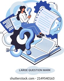 Ladge question mark metaphor. Problem and solution concept, question mark. Ask questions and receive answers. Online support center. Solving complex issues, why sign forum. FAQ frequently asked help