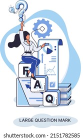 Ladge question mark metaphor. Problem and solution concept, question mark. Ask questions and receive answers. Online support center. Solving complex issues, why sign forum. FAQ frequently asked help