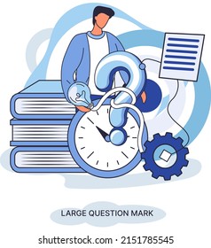 Ladge question mark metaphor. Problem and solution concept, question mark. Ask questions and receive answers. Online support center. Solving complex issues, why sign forum. FAQ frequently asked help