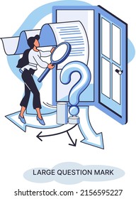 Ladge question mark metaphor. Problem and solution concept, question mark. Ask questions and receive answers. Online support center. Solving complex issues, why sign forum. FAQ frequently asked help