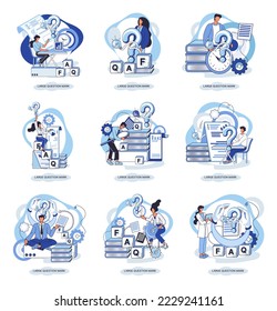 Ladge question mark metaphor. Problem and solution concept, question mark. Ask questions and receive answers. Online support center. Solving complex issues, why sign forum. FAQ frequently asked help