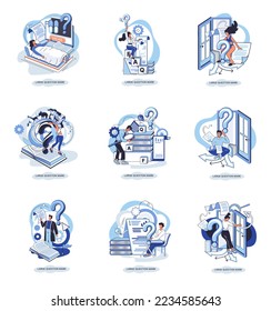 Ladge question mark metaphor. Problem and solution concept, question mark. Ask questions and receive answers. Online support center. Solving complex issues, why sign forum. FAQ frequently asked help