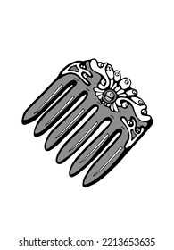 Ladies antique hair comb adorned with precious stones.