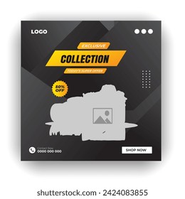 Ladies Bag and black Friday super sale social media banner bundle template