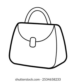 A ladies bag line art vector illustration