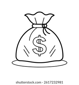 Ladies Bag Outline Vector Illustration