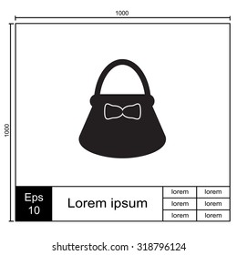 Ladies bag vector icon.