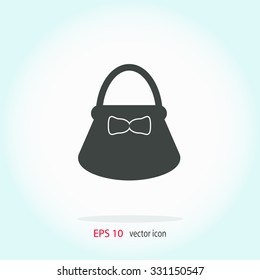 Ladies bag vector icon.