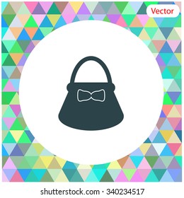 Ladies bag vector icon.