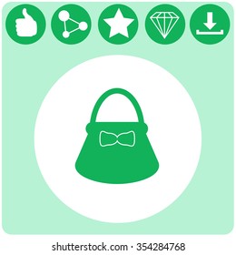 Ladies bag vector icon.
