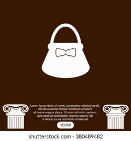Ladies bag vector icon.