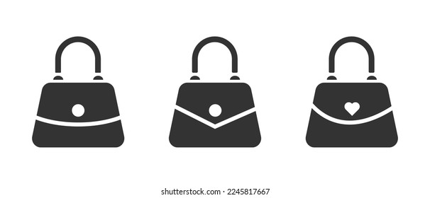 Ladies bag vector icons set