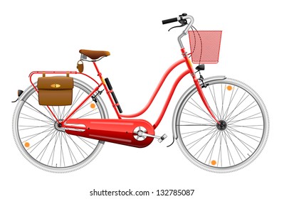 Ladies bicycle, EPS 10, file contains transparency, separated on layers