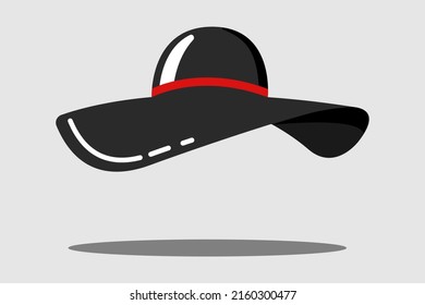 Ladies Black Hat Vector Graphic Illustration Art Design 