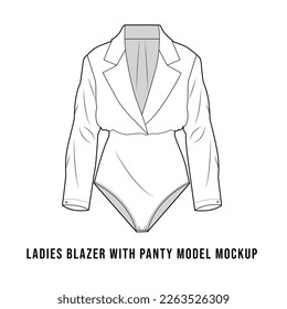 Ladies Blazer with Panty model mockup