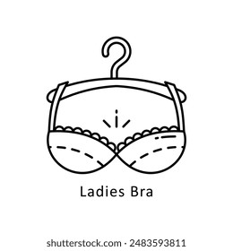 Ladies Bra vector outline Design illustration. Symbol on White background EPS 10 File