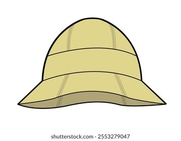 Ladies bucket hat vector mockup template.