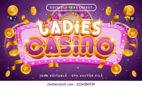 Ladies Casino 3d Text Effect And Editable Text Effect