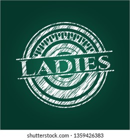 Ladies chalkboard emblem on black board