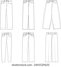 Ladies Denim pant collection contains six different denim style 